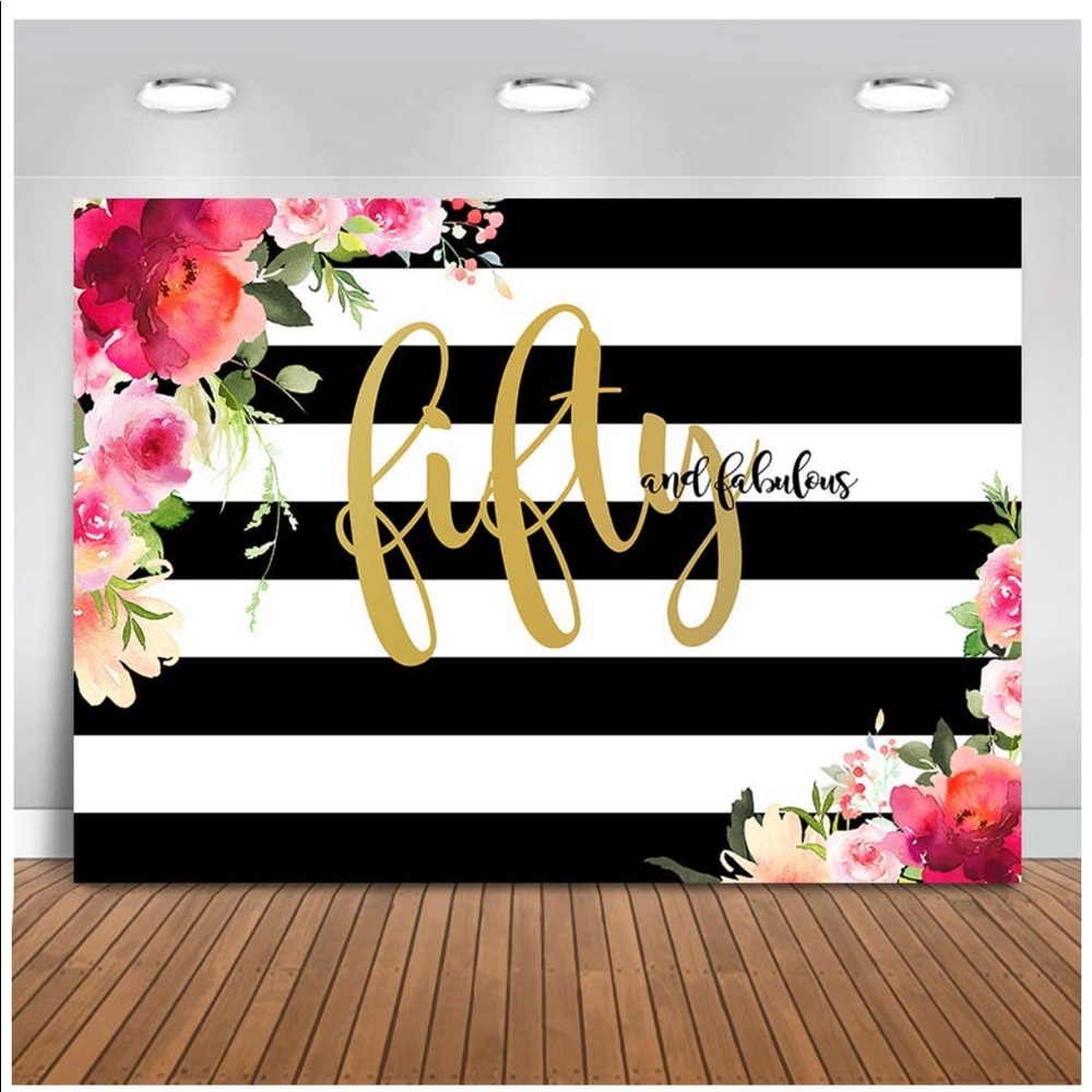 50 and Fabulous Photo Backdrop